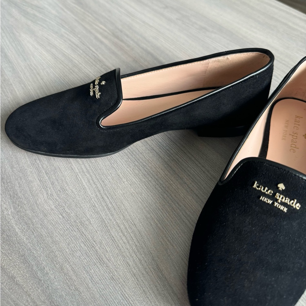 Kate Spade Black Suede Slip-On Shoes